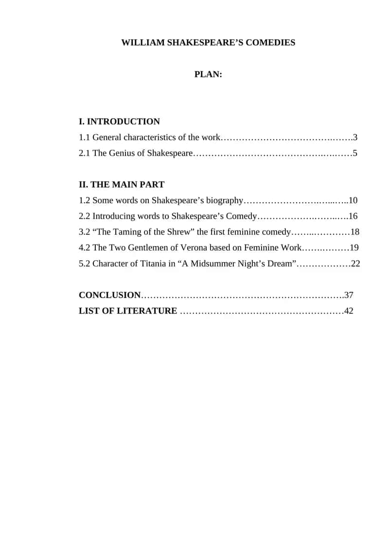 William Shakespeare’s Comedies 1