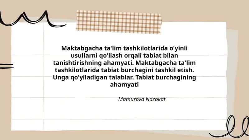 Tabiat bilan tanishtirish 1