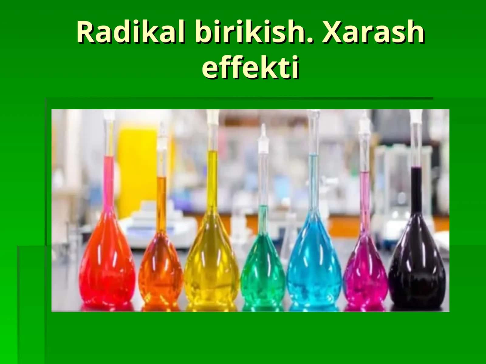 Radikal almashtirish kimyosi 1