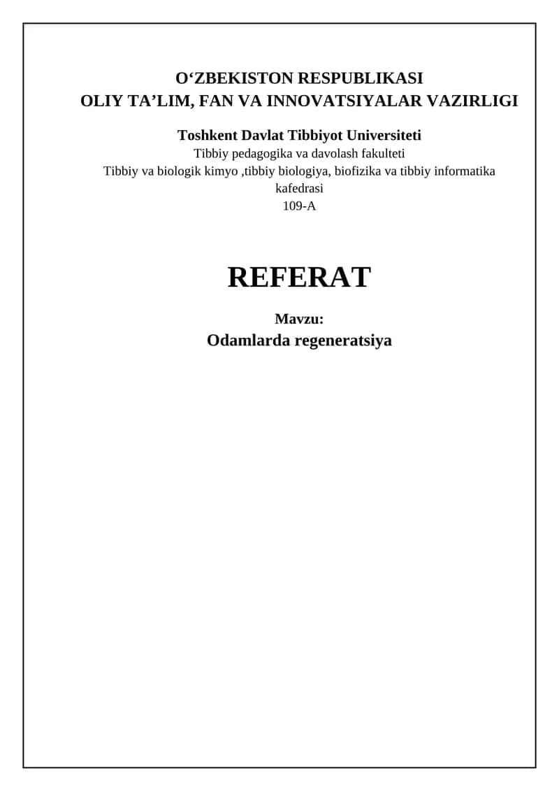 Regeneratsiya biologiyasi 1