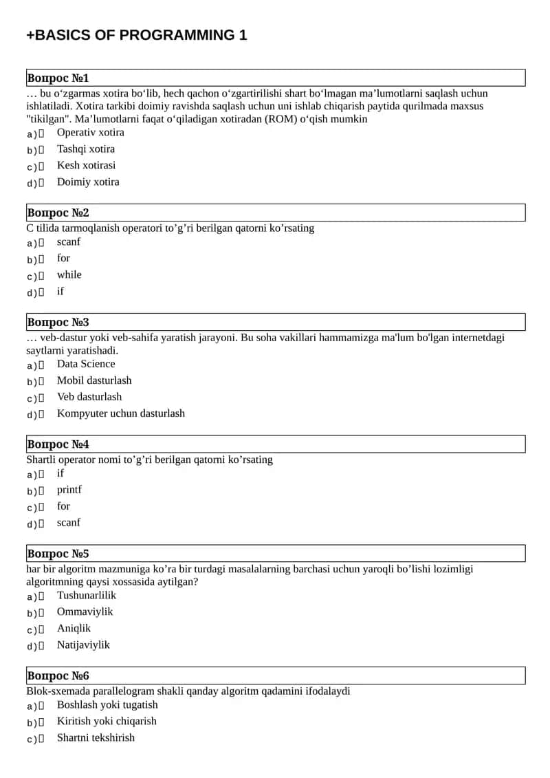 BASICS OF PROGRAMMING 1 1