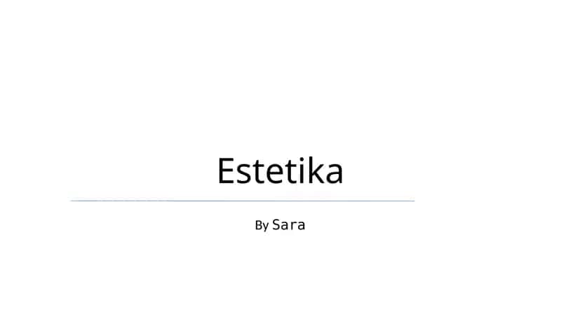 Estetika 1