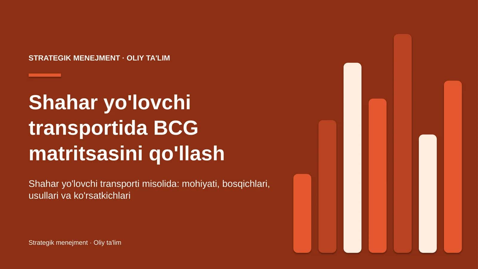 shahar yo'lovchi transportida bcg matritsasini qo'llash 5215 1