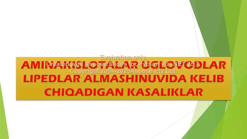 Aminokislotalar almashinuvining irsiy buzilishlari va Fenilketonuriya (PKU) 1