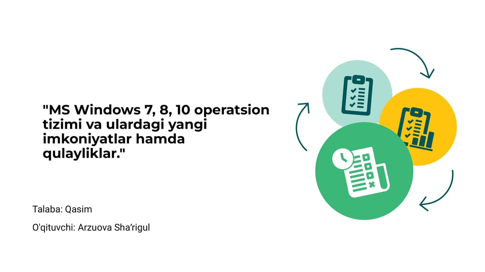 MS Windows 7, 8, 10 operatsion tizimi 1
