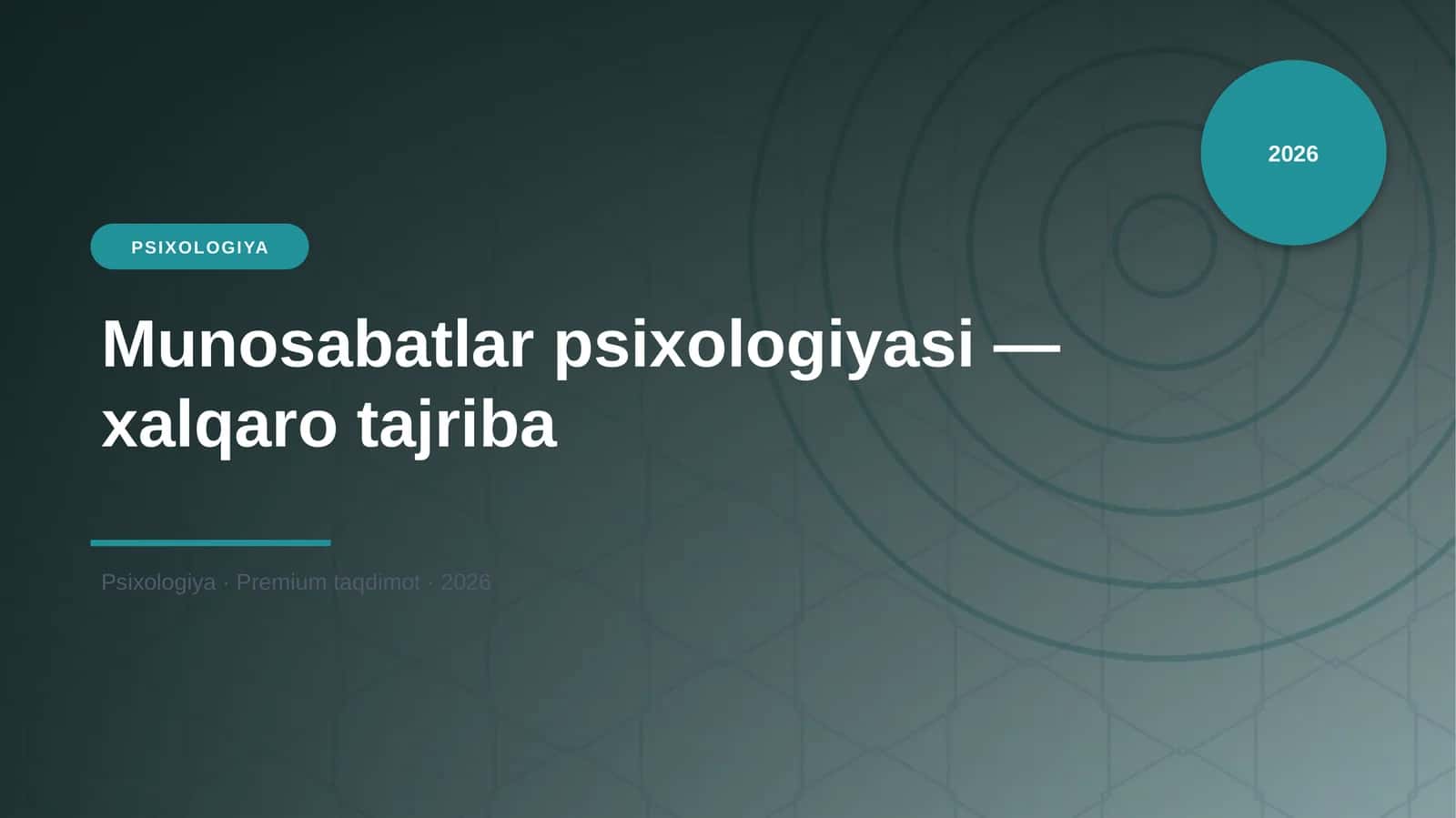 Munosabatlar psixologiyasi — xalqaro tajriba 1