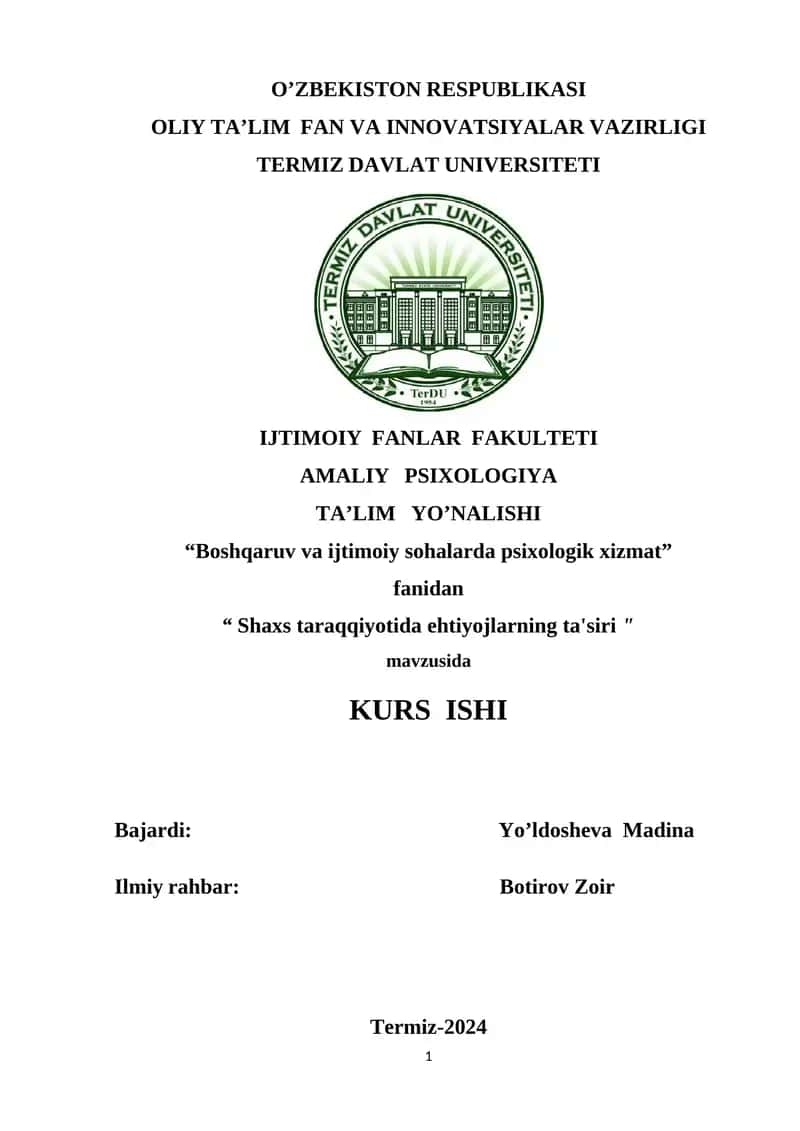Boshqaruv va ijtimoiy sohalarda psixologik xizmat 1