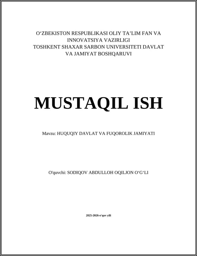 Huquqiy davlat va fuqorolik jamiyati 1