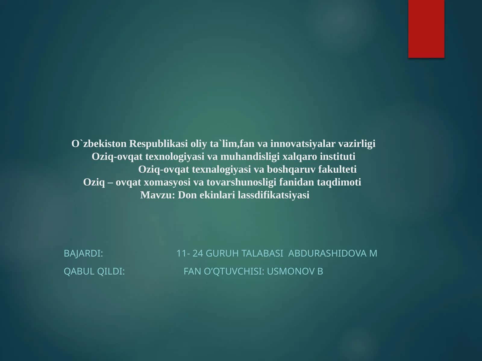 Donekinlar ilassdifikatsiyasi 1