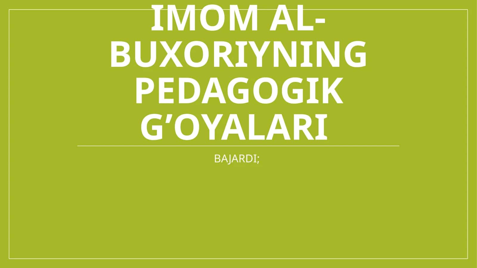 Imom al buxoriy 1