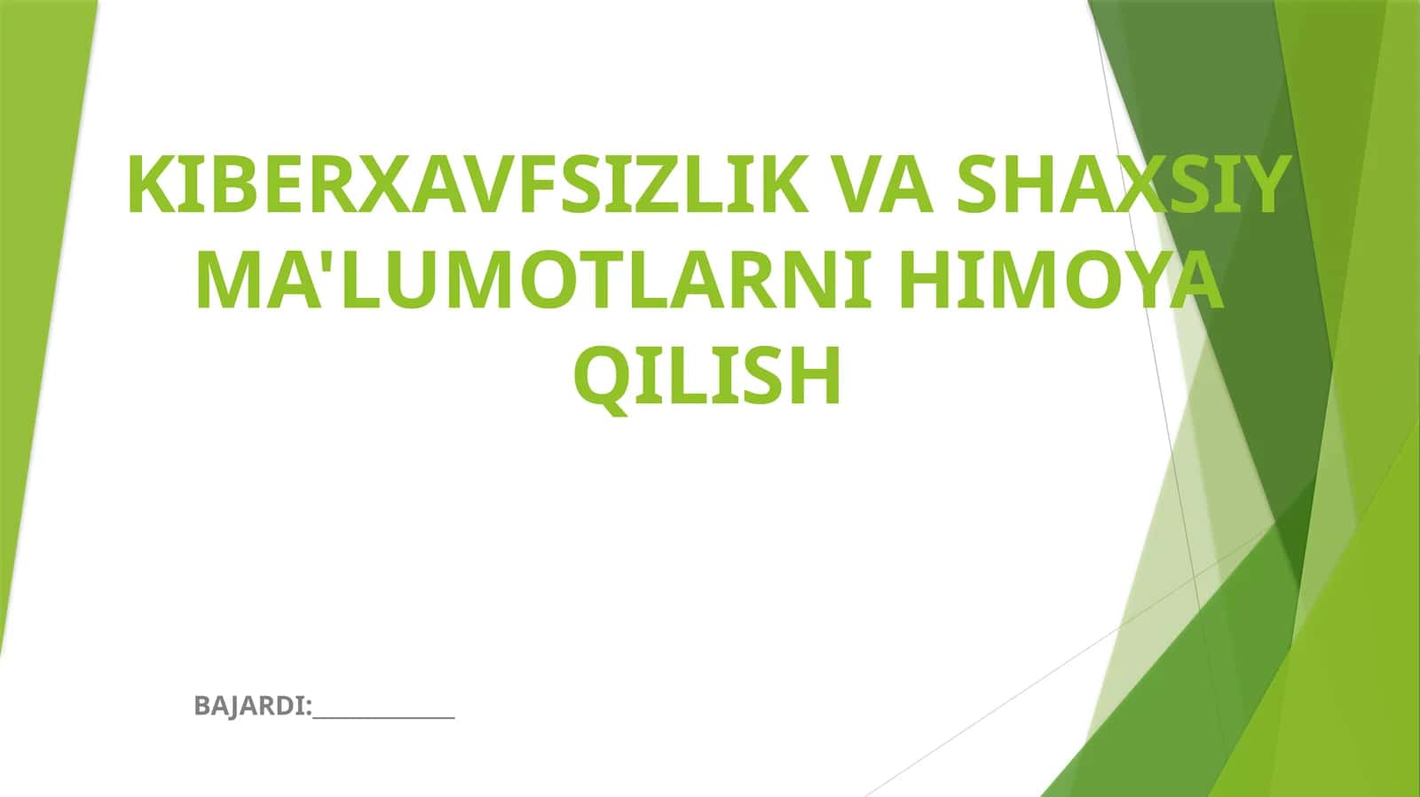 KIBERXAVFSIZLIK VA SHAXSIY MA'LUMOTLARNI HIMOYA QILISH 1