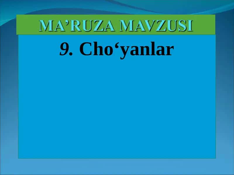 Chо‘yanlar 1
