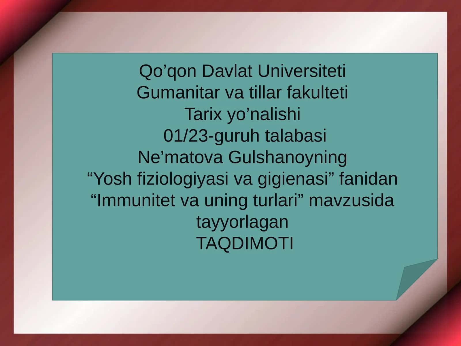 Immunitet va uning turlari 1
