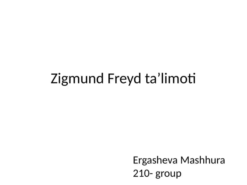 Zigmund Freyd ta'limoti 1