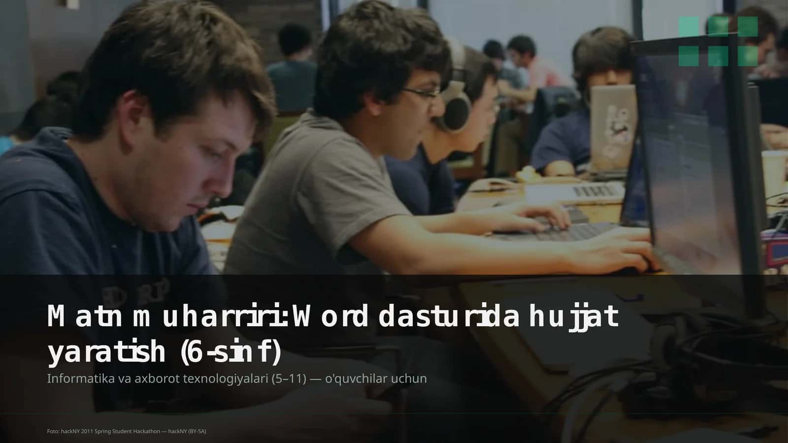 Word dasturida hujjat yaratish (6-sinf) 1