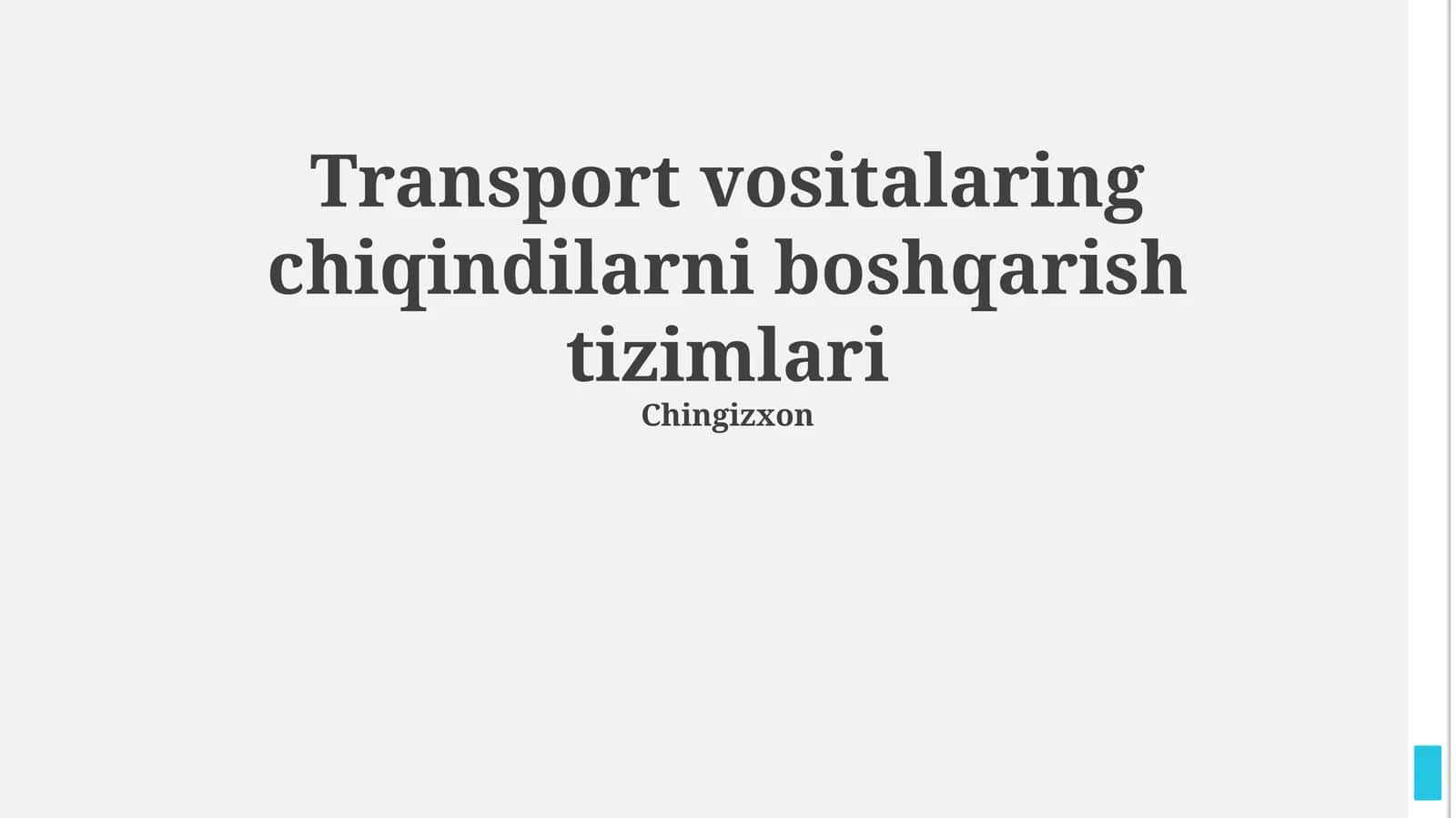 Avtotransport chiqindilarini boshqarish tizimlari 1