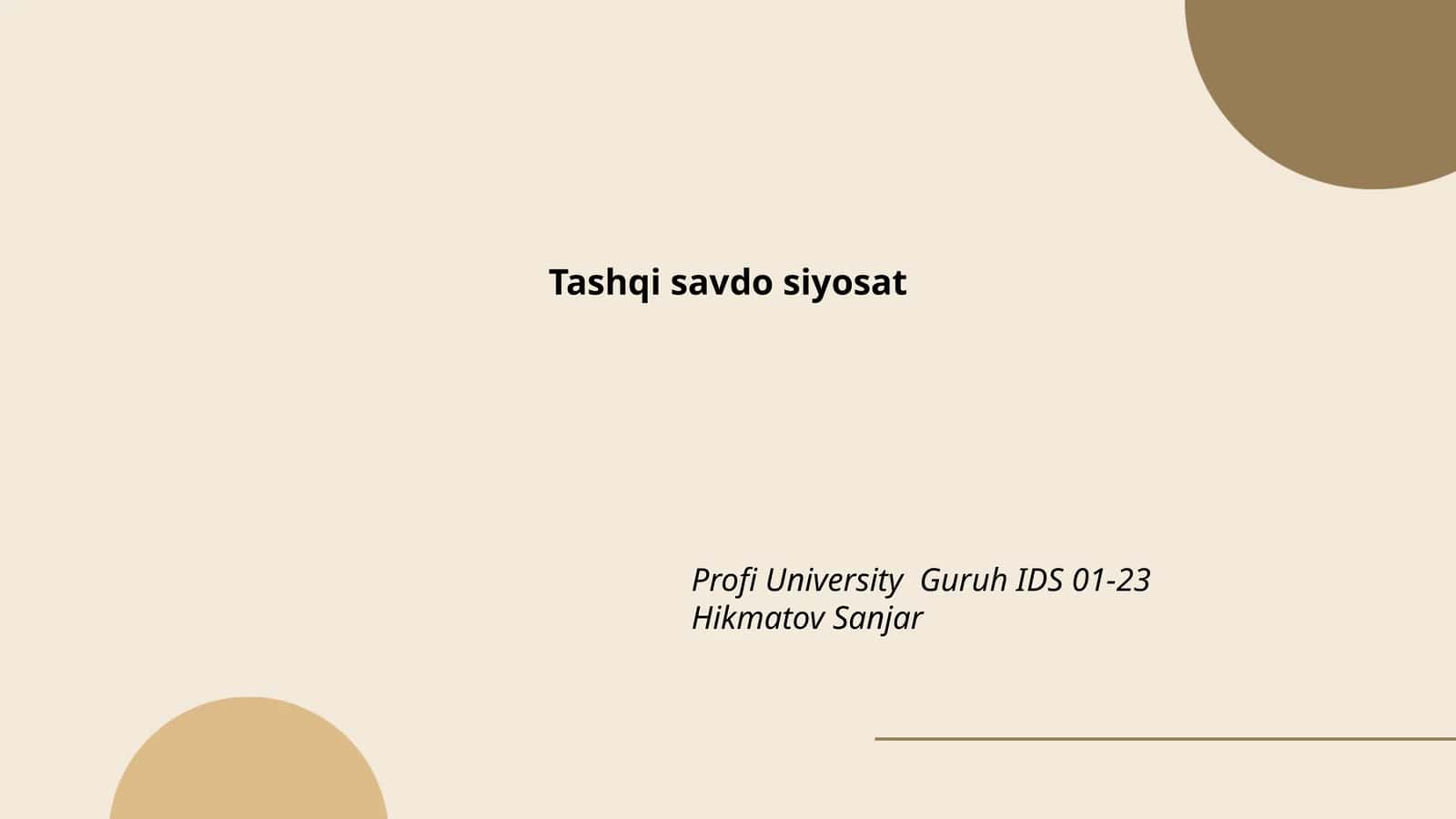 Tashqi savdo siyosati va uning ahamiyati 1