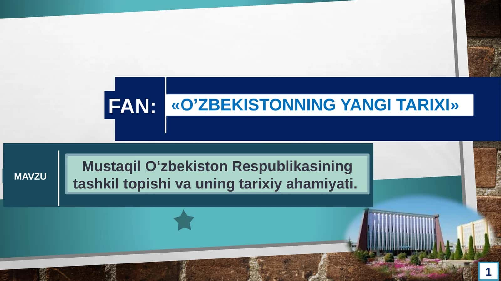 Mustaqil O‘zbekiston Respublikasining tashkil topishi va uning tarixiy ahamiyati. 1