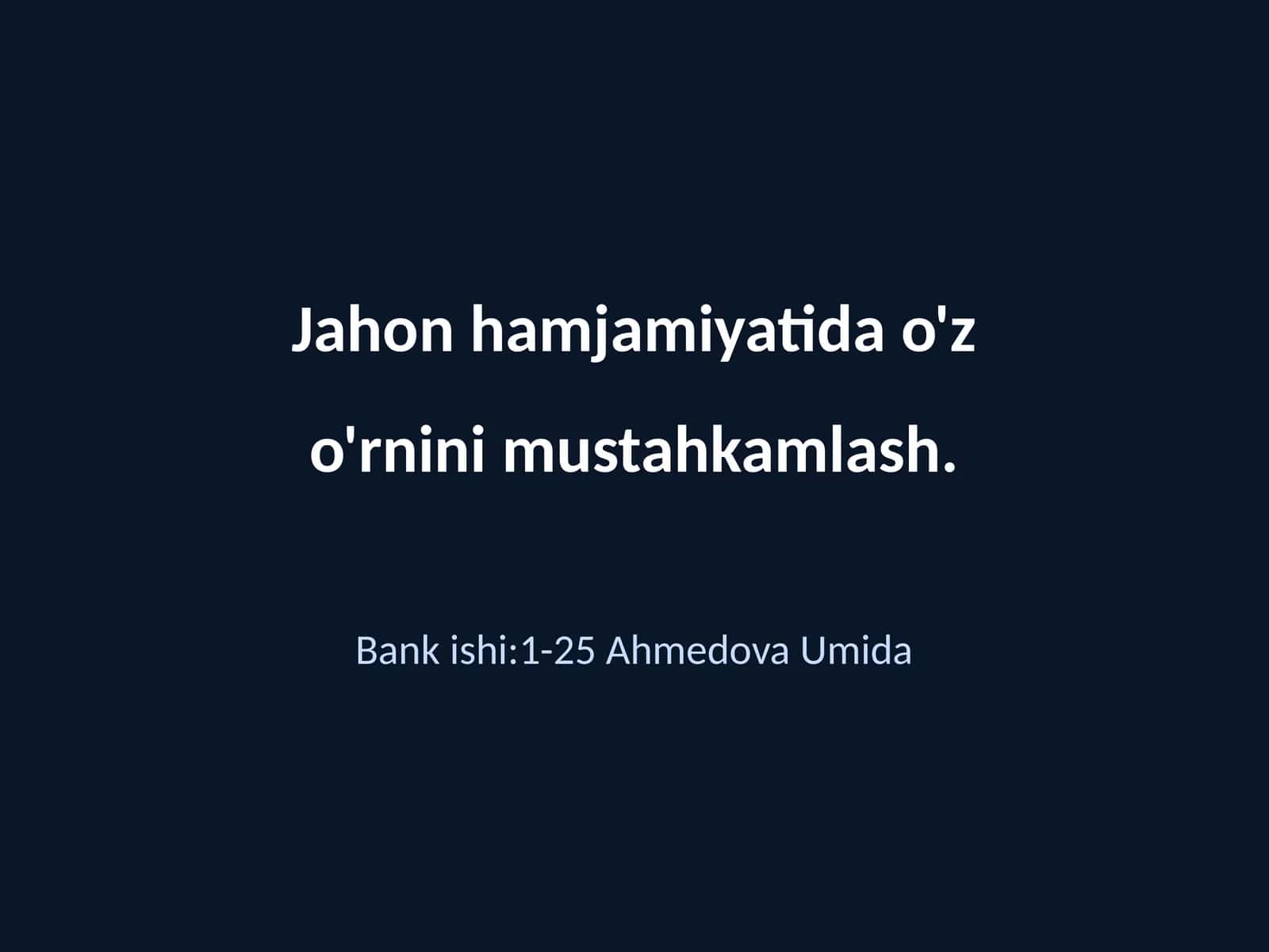 Global Raqobatbardoshlikni Oshirish 1