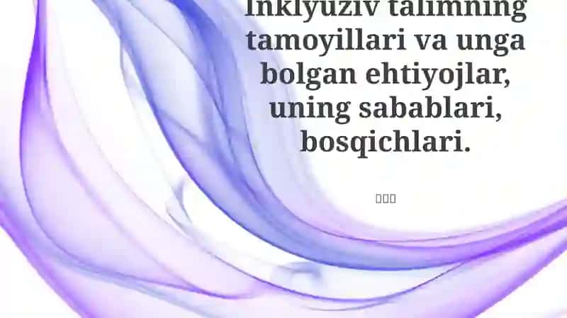 Inklyuziv Ta'lim Dasturi 1