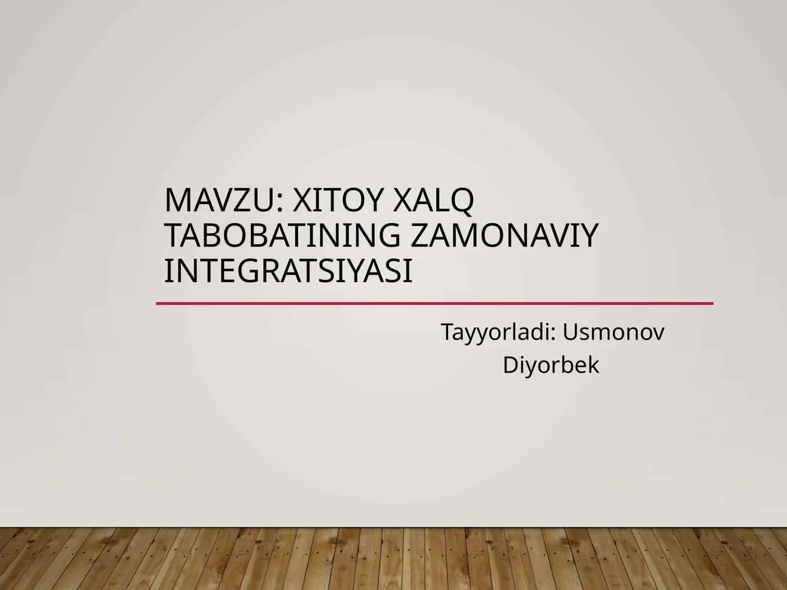 Xitoy xalq tabobatining zamonaviy integratsiyasi 1