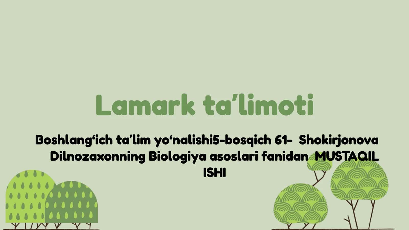 Lamark taʼlimoti 1