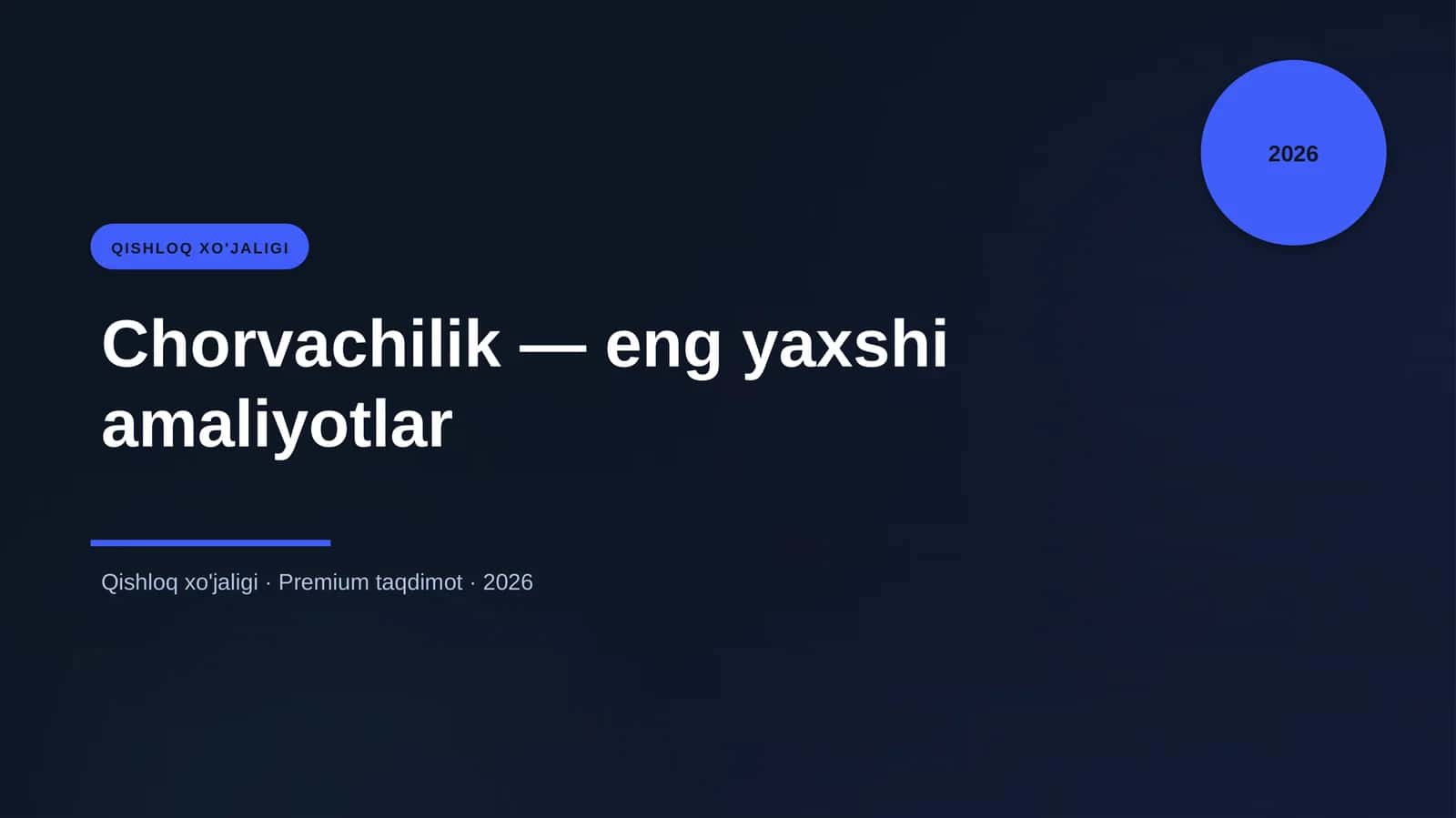 Chorvachilik — eng yaxshi amaliyotlar 1