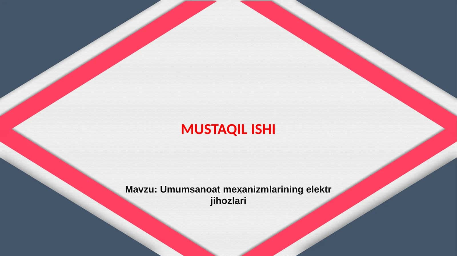 Umumsanoat mexanizmlarining elektr jihozlari 1