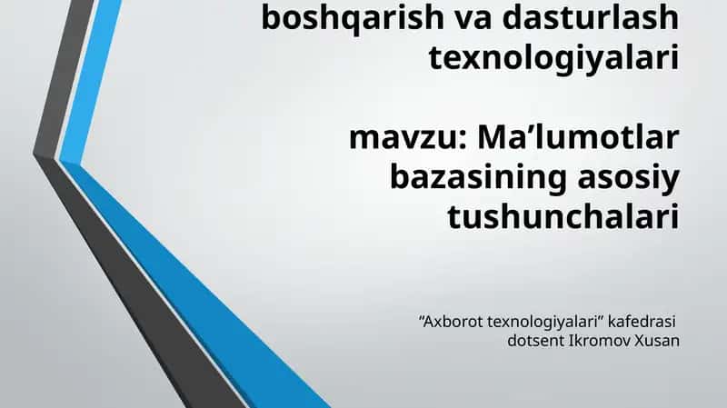 Ma’lumotlarbazasi 1