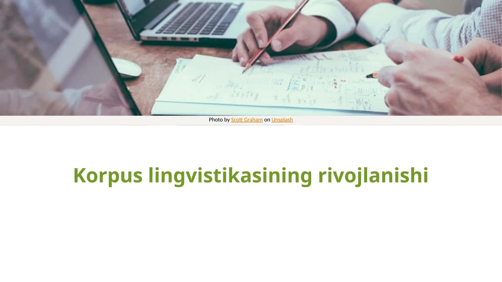 Korpus lingvistikasining rivojlanishi 1
