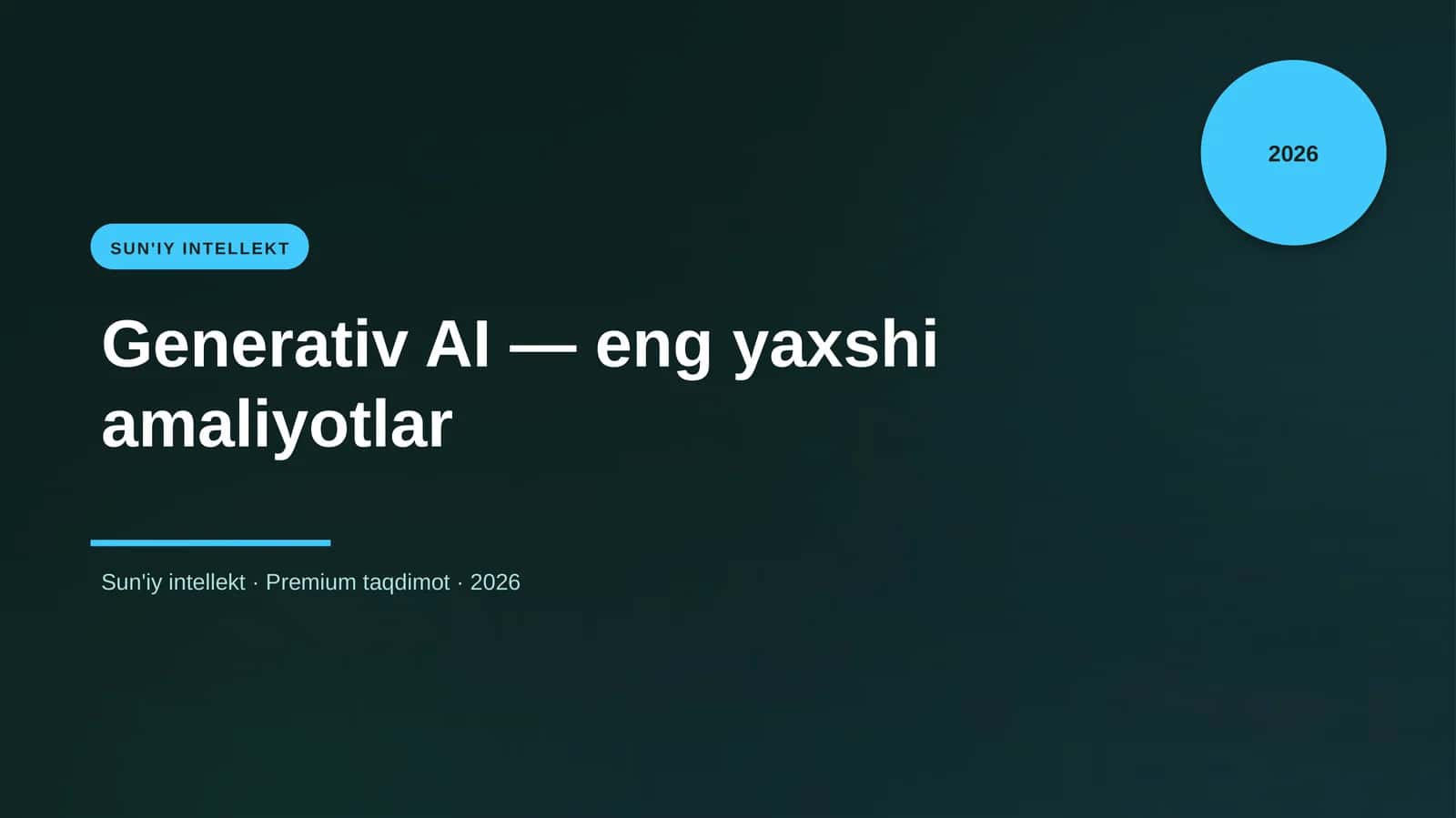 Generativ AI — eng yaxshi amaliyotlar 1