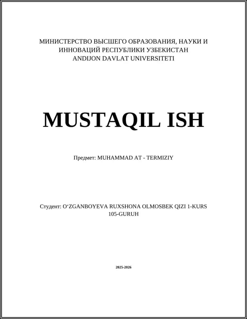 MUHAMMAD AT - TERMIZIY 1