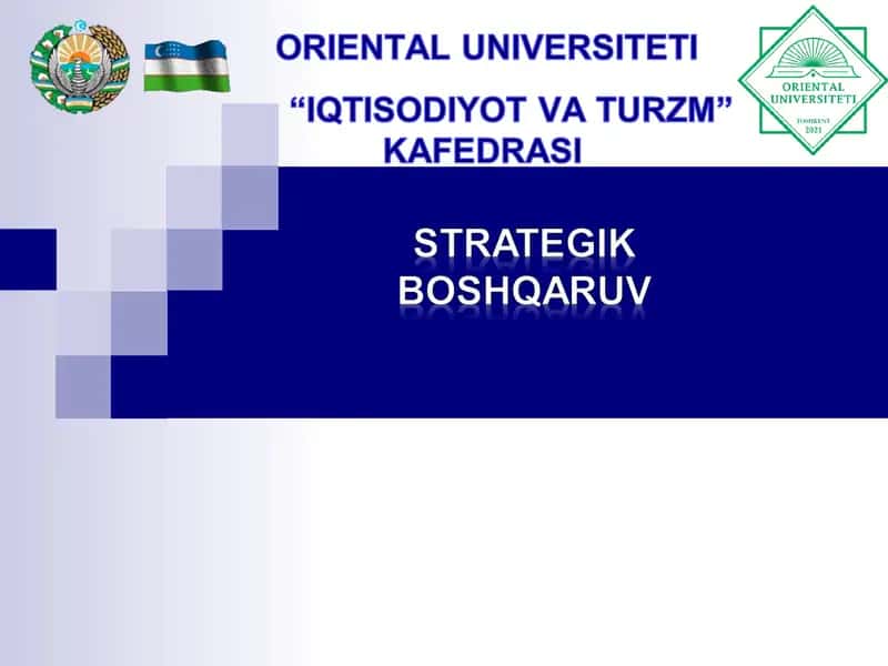 Strategiyani bajarish bo‘yicha asosiy vazifalar 1