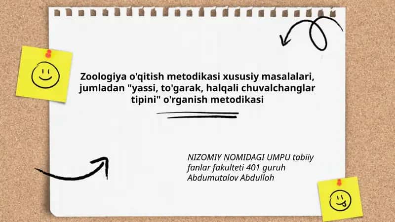 Zoologiya o'qitish metodikasi xususiy masalalari 1