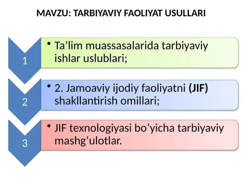 TARBIYAVIY FAOLIYAT USULLARI 1