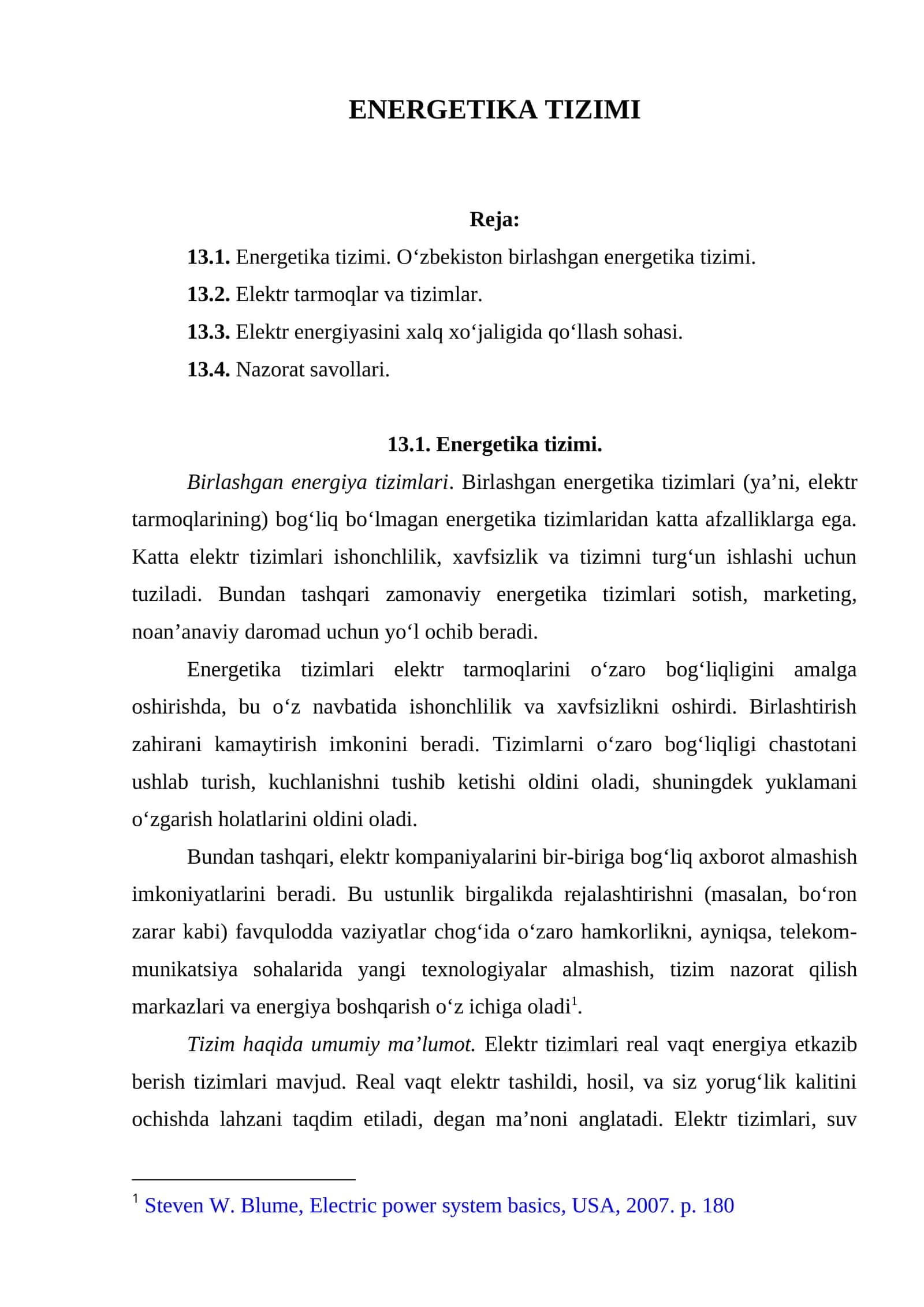 ENERGETIKA TIZIMI 1