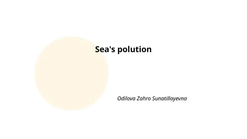 Sea's polution 1