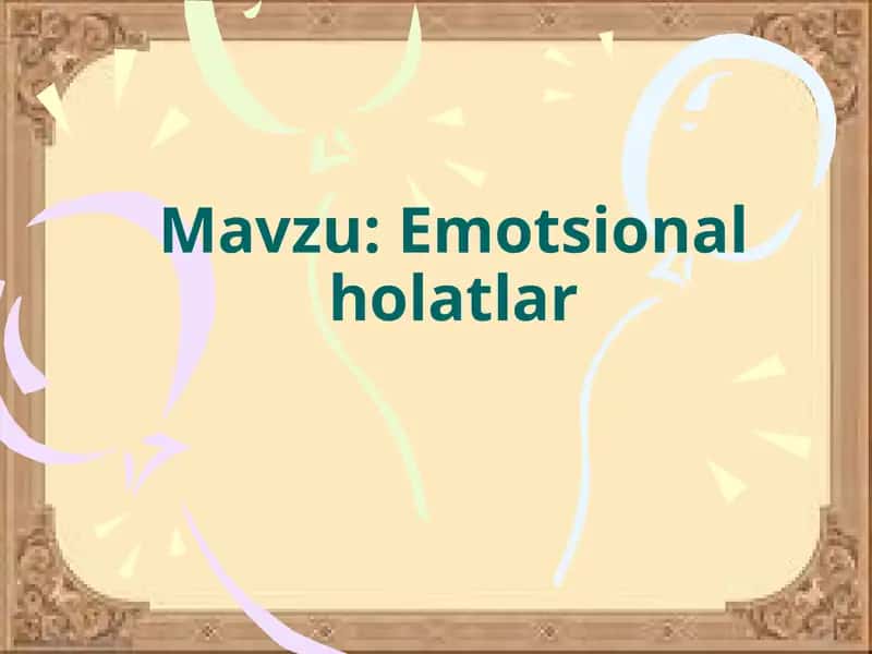 Emotsional holatlar 1