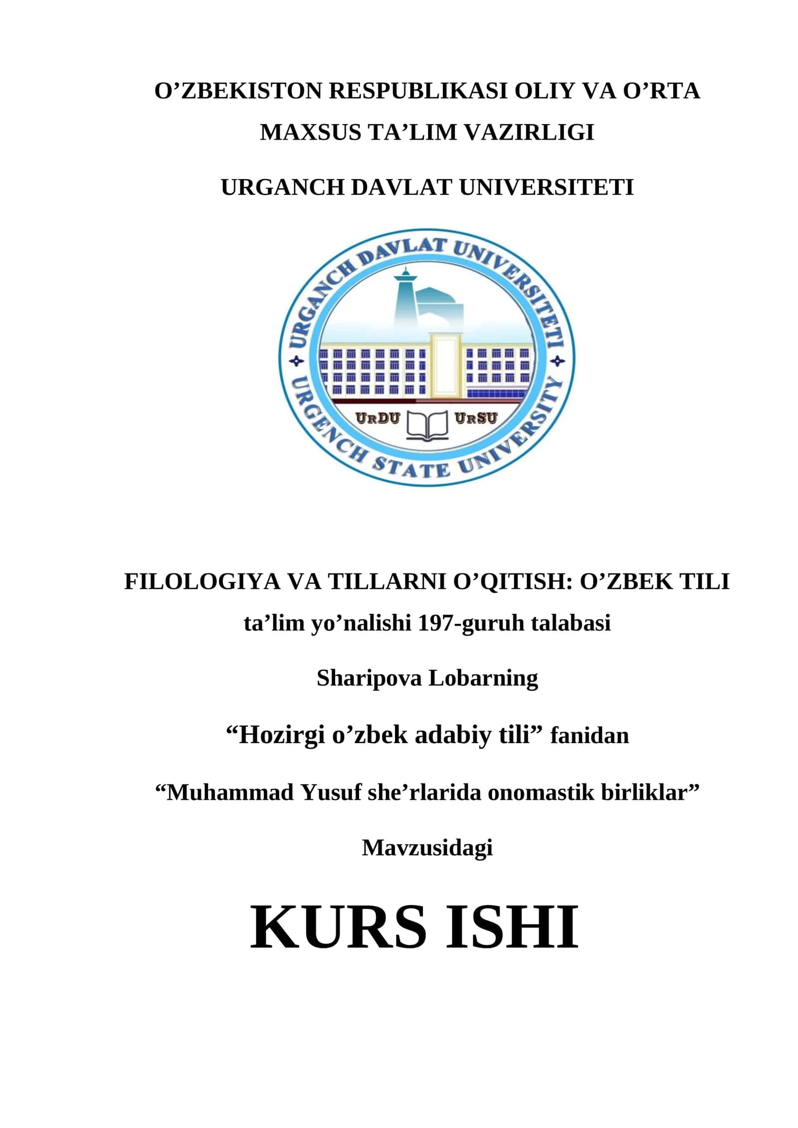 Muhammad Yusuf asarlarida onomastik birliklar 1