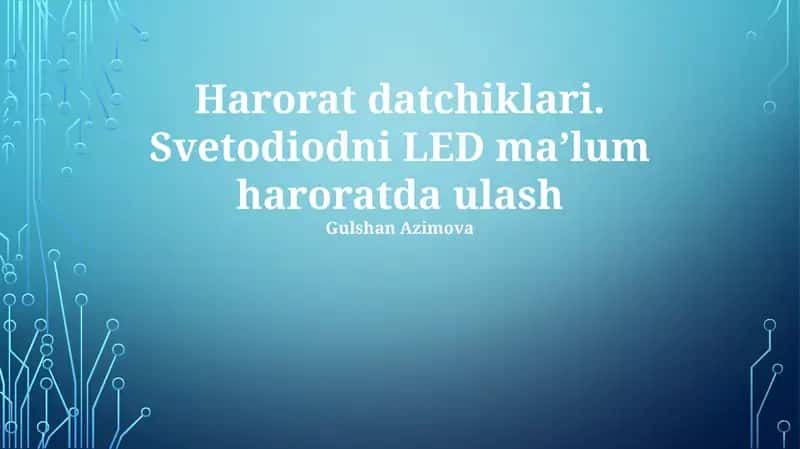 Harorat datchiklari 1