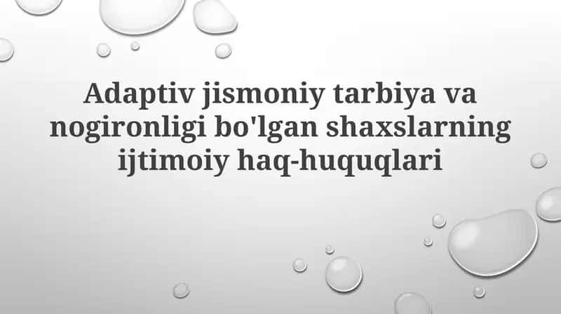 Adaptiv jismoniy tarbiya va nogironligi bo'lgan shaxslarning ijtimoiy haq-huquqlari 1