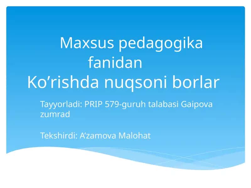 Maxsuspedagogikafanidan Ko’rishdanuqsoniborlar 1
