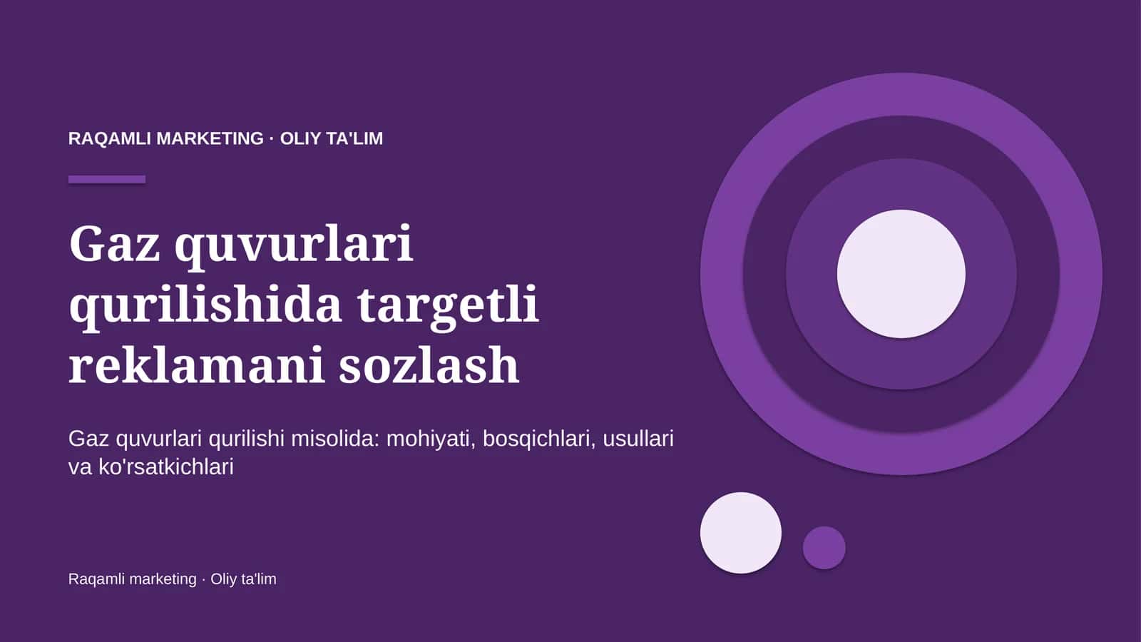Gaz quvurlari qurilishida targetli reklamani sozlash 1