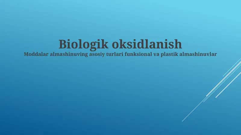 Biologik oksidlanish 1