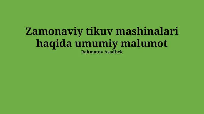 Turlari va xususiyatlari 1