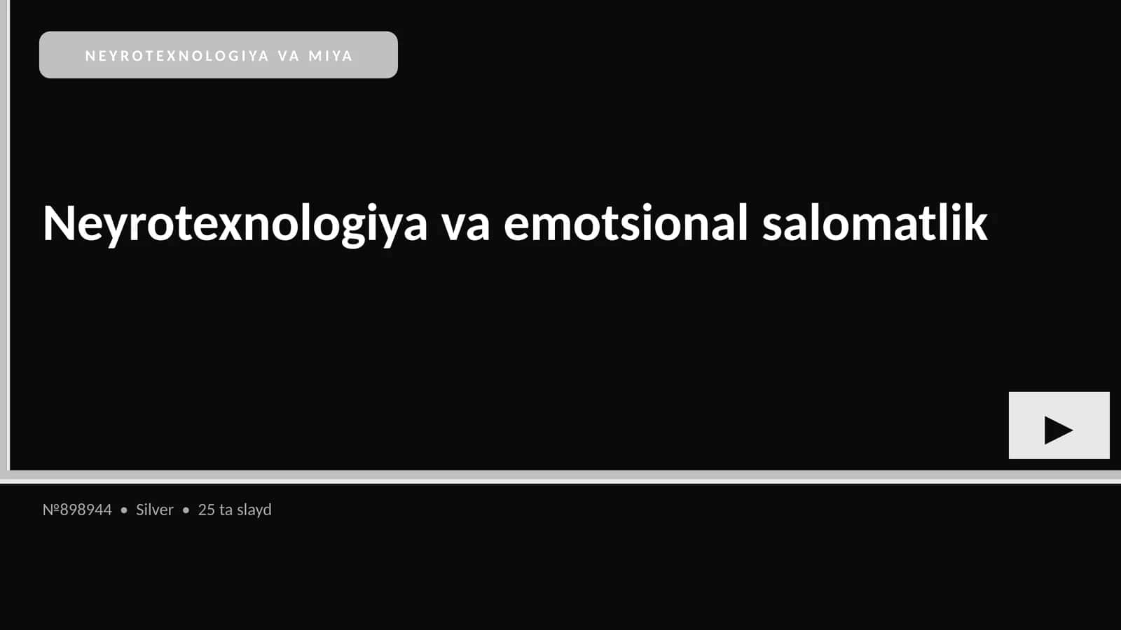NEYROTEXNOLOGIYA VA MIYA 1