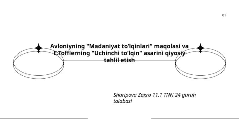 Avloniyning "Madaniyat toʻlqinlari" va E. Tofflerning "Uchinchi toʻlqin" 1