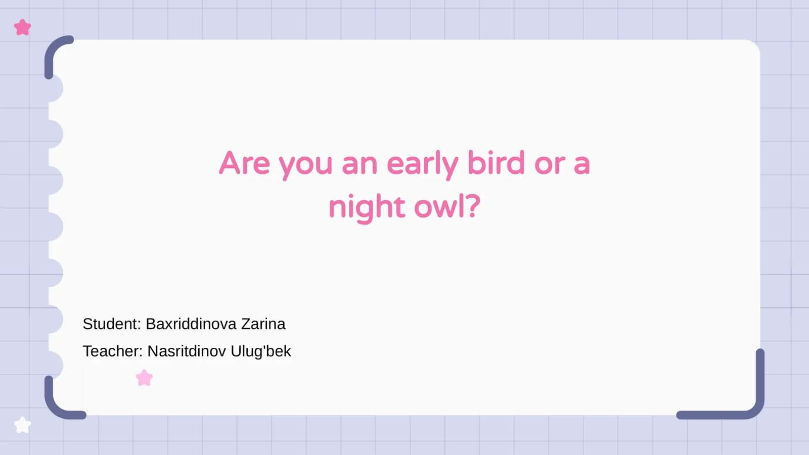 Early Bird vs. Night Owl 1