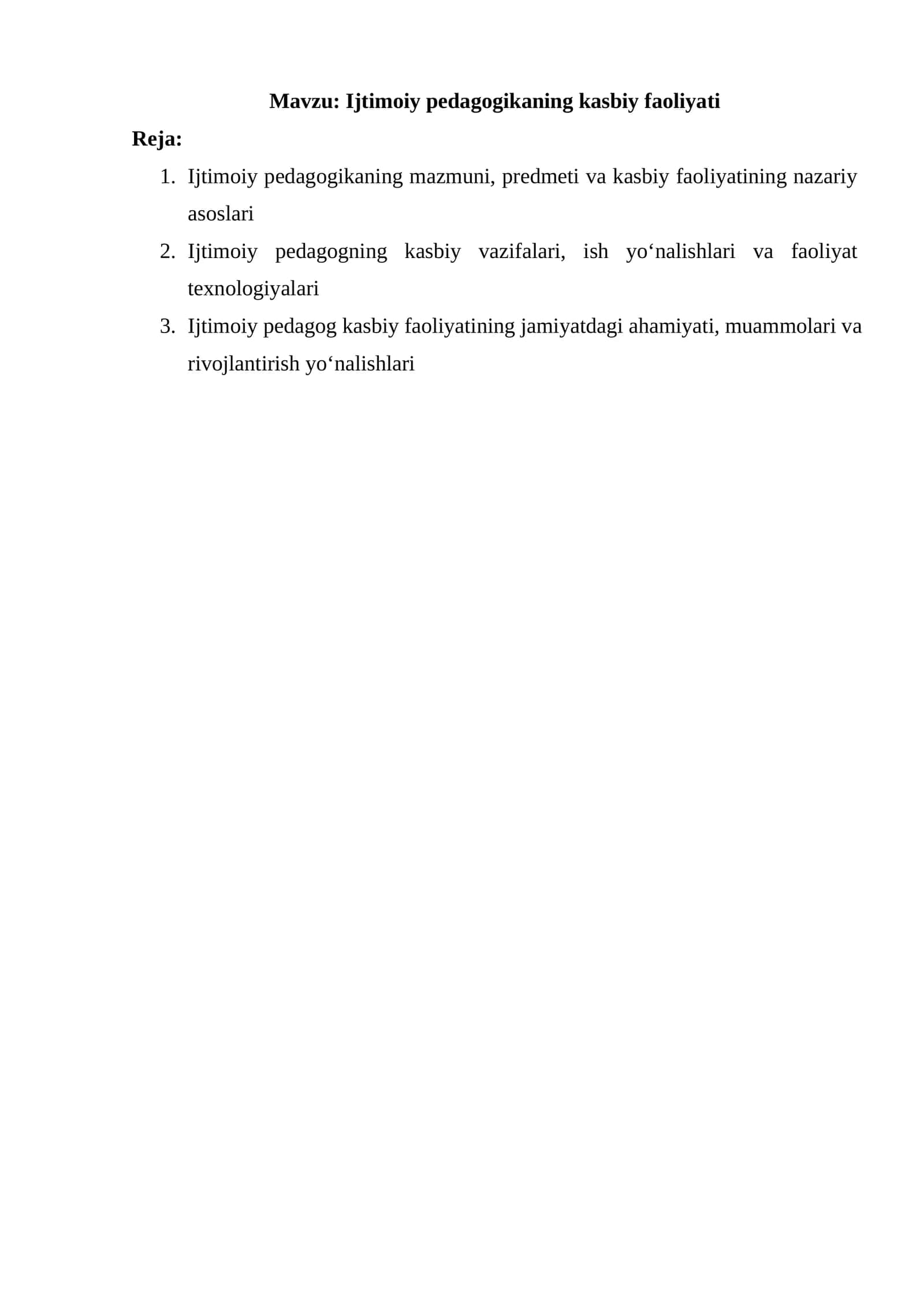 Ijtimoiy pedagogikaning kasbiy faoliyati 1