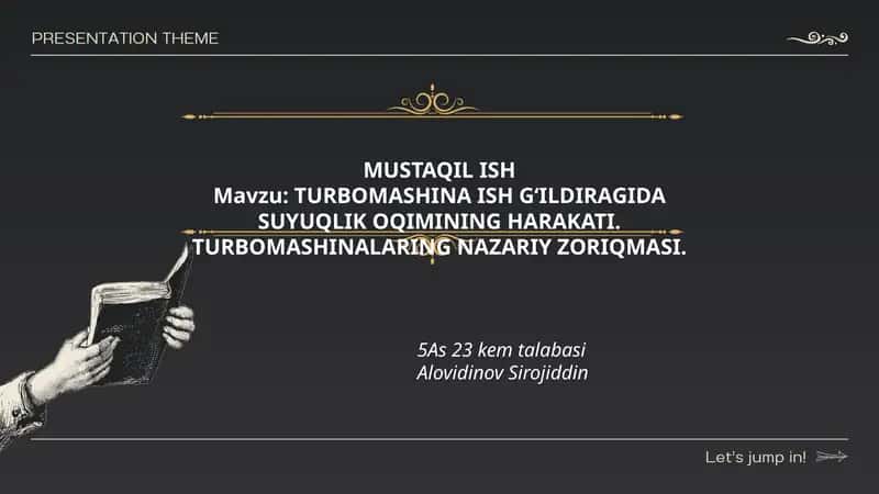 TURBOMASHINA ISH GʻILDIRAGIDA SUYUQLIK OQIMINING HARAKATI 1